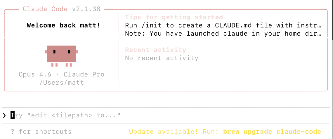 Claude Code terminal session screenshot